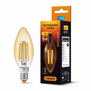 LED  VIDEX Filament C37FA 6W E14 2200K  (VL-C37FA-06142)