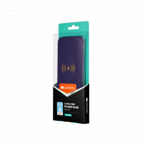   Power Bank Canyon Wireless 8000mAh CNS-TPBW8P Purple 3