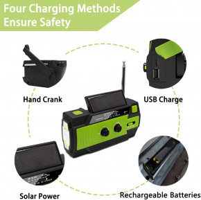   JALL Green    5000mAh ,  ,  AM / FM / NOAA, 3  ,  ,    4