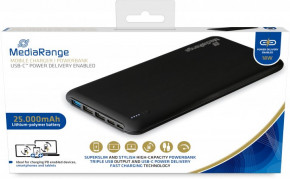  MediaRange 3xUSB 3.0/Type-C 25000 mAh Black (MR754) 3