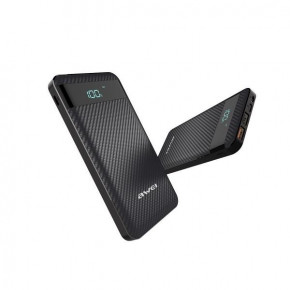 Power bank Awei c LCD P63k 10000 mAh |2USB/Type-C/Lightning, QC3.0, 3A| black