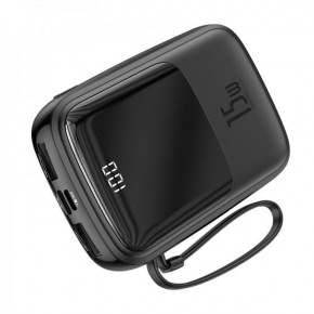 Power Bank Baseus Q pow Digital Display 10000 mAh |3A/15W/2USB/1Lightning/1Type-C| black 4