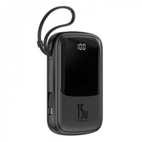 Power Bank Baseus Q pow Digital Display 10000 mAh |3A/15W/2USB/1Lightning/1Type-C| black 5