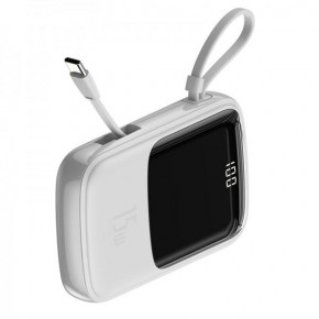 Power Bank Baseus Q pow Digital Display 10000 mAh |3A/15W/2USB/1Lightning/1Type-C| white 3