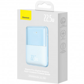  Baseus Bipow Pro 20000mAh 22.5W, 2USB-A QC3.0, In USB-C Li-pol, Display + Cable, blue (PPBD030003#) 7