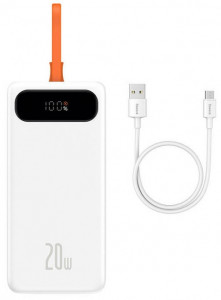   Baseus Block Digital Display 20000mAh 20W (Lightning cable) (PPLK000002) White