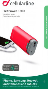  Power Bank Cellularline FreePower 5200mAh 1USB 2A Red (FREEP5200R) 3