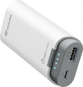  Power Bank Cellularline FreePower 5200mAh 1USB 2A White (FREEP5200W) 5