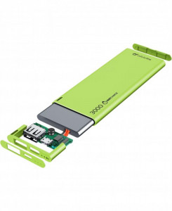  Cellularline FreePower Slim 3000mAh 1USB 2.1A Green (FREEPSLIM3000G)