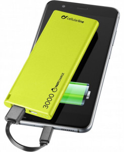  Cellularline FreePower Slim 3000mAh 1USB 2.1A Green (FREEPSLIM3000G) 3