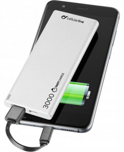  Cellularline FreePower Slim 3000mAh 1USB 2.1A White (FREEPSLIM3000W) 3