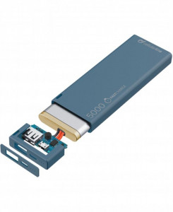  Cellularline FreePower Slim 5000mAh 1USB 2.1A Blue (FREEPSLIM5000B)