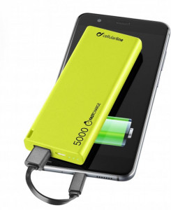  Cellularline FreePower Slim 5000mAh 1USB 2.1A Green (FREEPSLIM5000G) 3