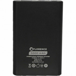  Florence Aluminum 5000mAh 1USB 1A Black (FL-3000-K) 3