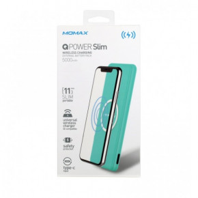 Power Bank Momax (IP85) Q.Power Slim Wireless 5000 mAh Blue (BS-000059969)