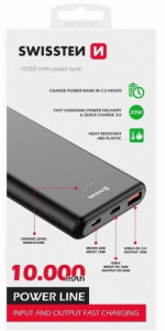   Swissten Power Line 20W 10000mAh Black 5