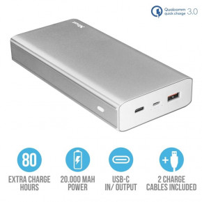  Trust Omni Plus Metal QC3.0 20000mAh 2USB 3A Silver (22790) 5