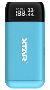 /Power Bank Case Xtar PB2S Blue, 2x18650-21700, QC+PD, LCD, Box