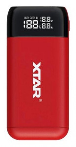 /Power Bank Case Xtar PB2S Red, 2x18650-21700, QC+PD, LCD, Box