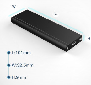    M.2  Type-C USB 3.1 (F) Gen2, 10 Gb/s, 2TB, B key NGFF Black (S1014)