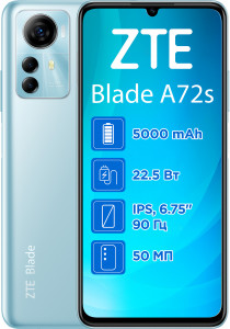  ZTE Blade A72s 4/64Gb Blue NFC