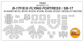     B-17F/E/G Flying Fortress/SB-17 (ACADEMY, MODELIST) KV Models (KVM72101)