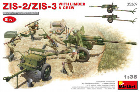 ZIS-2/ZIS-3 with limber & crew. 2 in 1 MINIART (MA35369)