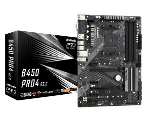   ASRock B450 Pro4 R2.0 Socket AM4 3