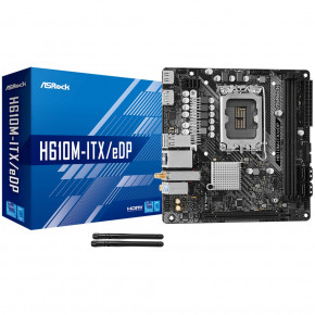   ASRock H610M-ITX/eDP (1700/H610, 2*DDR4, PCIex16, HDMI/DP/eDP, 4xSATA, M.2, GLan, 7.1ch, miniITX) (H610M-ITX/eDP) 6