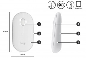  Logitech M350 White (910-005716) 10