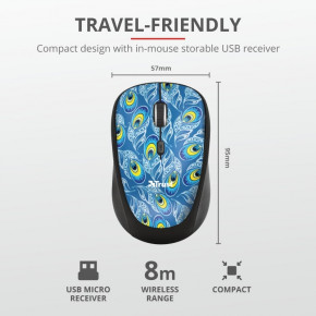  Trust YVI WIRELESS MOUSE PEACOCK 5