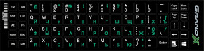    Grand-X 68 keys Cyrillic green, Latin white (GXDPGW)