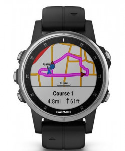   Garmin Fenix 5S Plus Sapphire White with Carrera Black Band (010-01987-21) 4