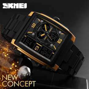  Skmei 1274 5 bar black gold 4