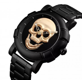   Skmei Skull 9178 Black and Gold Quartz 3Bar 3