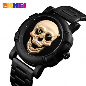   Skmei Skull 9178 Black and Gold Quartz 3Bar 7