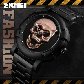   Skmei Skull 9178 Black and Bronze Quartz 3Bar 7