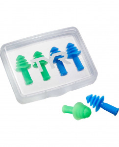  TYR Ergo Flex Ear Plugs 4  (2 ) Blue/Green 487 (LERFL4PK-487)