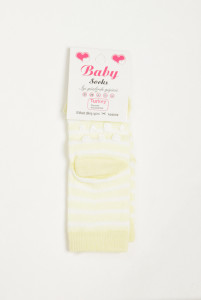  Baby Socks 0-12 mon ,  (KV-0007Y_Yellow-white)