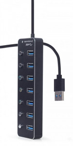  USB 3.0 Gembird 7USB3.0,  , /, Black (UHB-U3P7P-01) 4