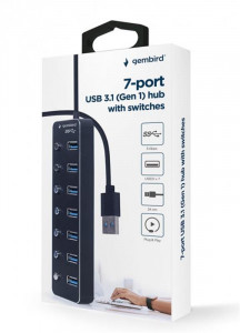  USB 3.0 Gembird 7USB3.0,  , /, Black (UHB-U3P7P-01) 6