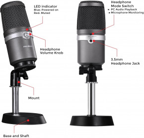  AVerMedia USB microphone AM310 Black 4