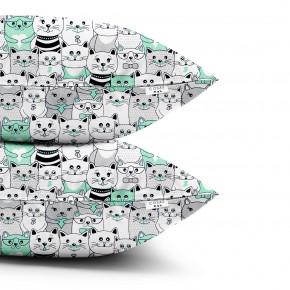   Cosas CATS GREY MINT (SetPillow_CatsGray_4060)