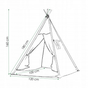  - Springos Tipi XXL TIP03 White/Grey 5