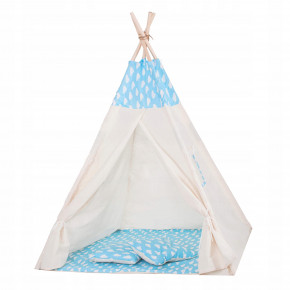  - Springos Tipi XXL TIP05 White/Sky Blue 3