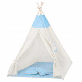  - Springos Tipi XXL TIP06 White/Sky Blue 3