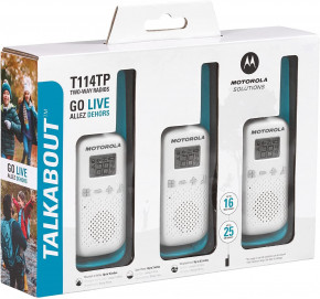   Motorola T114TP Talkabout White/Blue 2 Way Radio ( 3 ) (0)