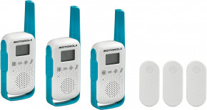   Motorola T114TP Talkabout White/Blue 2 Way Radio ( 3 ) (4)