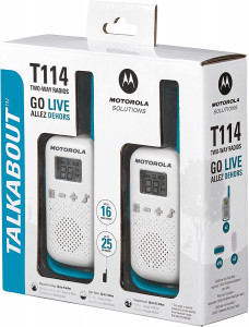  Motorola T114 Talkabout White/Blue 2 Way Radio ( 2 )