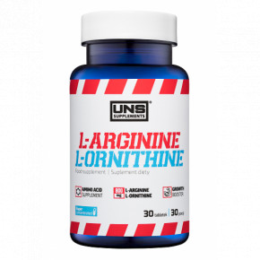   UNS L-Arginine and L-Ornithine - 30tabs 100-93-4859594-20